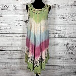 Siddhartha India Boutique Tie Dye Dress Women's One Size Boho Hippie Festival